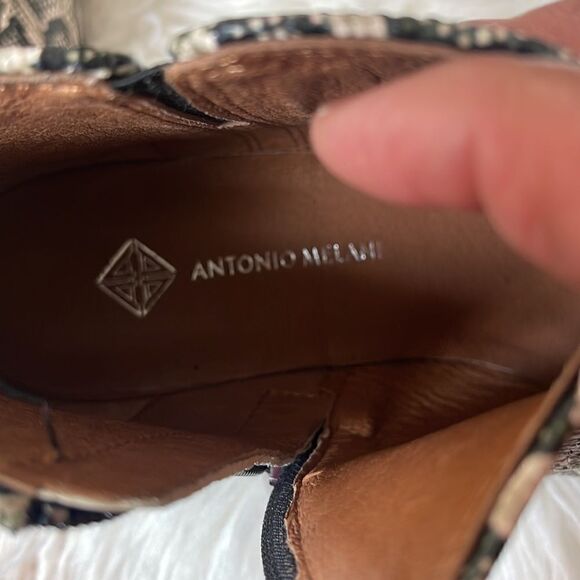 ANTONIO MELANI LEATHER ANKLE BOOTS SNAKE PRINT - Picture 7 of 9